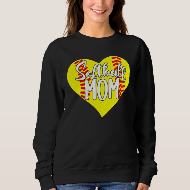 Softball Mom Heart Mother's Day Sweatshirt (Front)