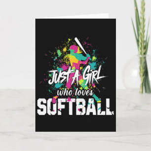 Softball Mom Just A Girl Who Loves Softball  Card