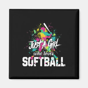 Softball Mom Just A Girl Who Loves Softball  Magnet