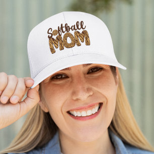 "Softball Mom" Leopard Print Mother's Day Trucker Hat