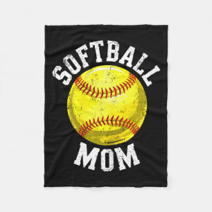Softball Mom Shirt Women Softball Lover Mommy Moth Fleece Blanket