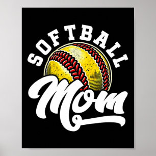 Softball Mom Softball Catcher Pitcher Mama Game Da Poster