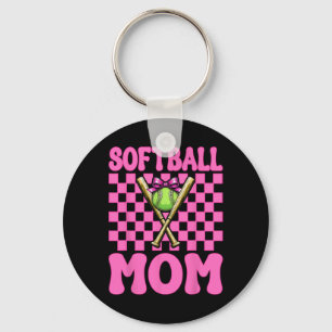 Softball Mom Softball Mama Mother's Day Pink Coque Key Ring