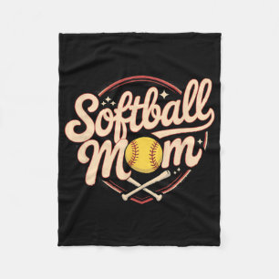 Softball Mom Sport Spirit Fleece Blanket