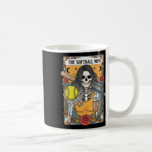 Softball Mom Tarot Card Skeleton Mom Floral Iced C Coffee Mug