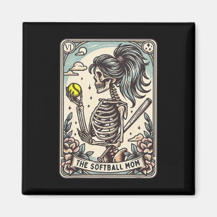 Softball Mom Tarot Card Skeleton Softball Mama Mot Magnet