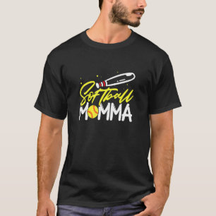 Softball Momma Catcher Pitcher Mothers Day Mum T-Shirt