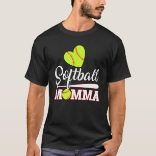 Softball Momma Catcher Pitcher Mothers Day Mum T-Shirt