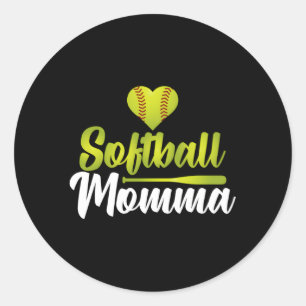 Softball Momma Mothers Day For Supportive Moms Classic Round Sticker