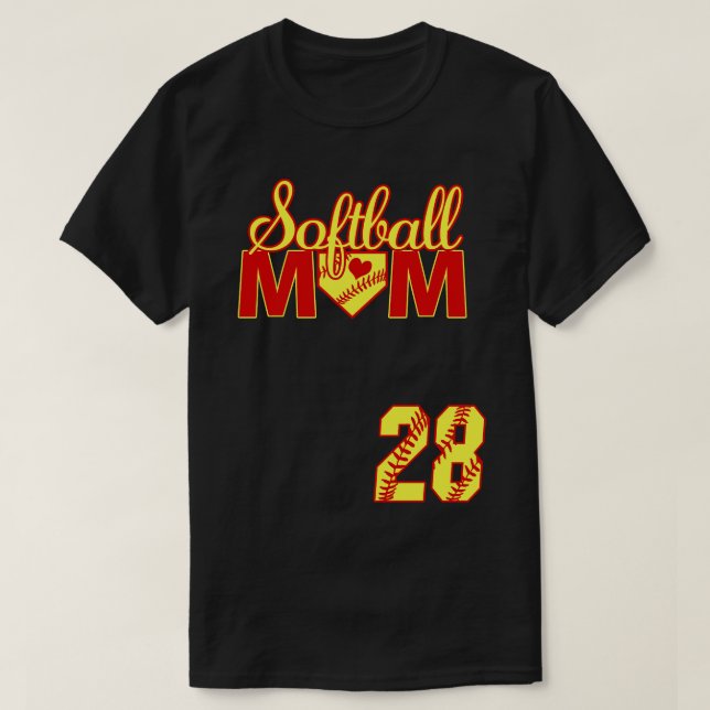 Softball Mum 28 Softball Jersey Favourite Player B T-Shirt (Design Front)