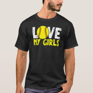 Softball Mum And Dad  Ball Parents Love My Girls T-Shirt