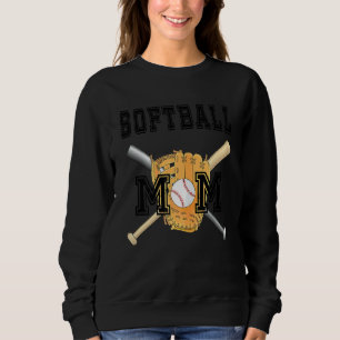 Softball Mum Athletic Sports Font Graphic Softball Sweatshirt
