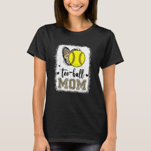 Softball Mum Ball Mum Heart Leopard Mother's Day M T-Shirt