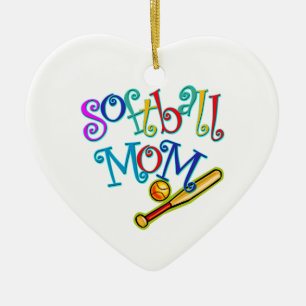 Softball Mum Ceramic Tree Decoration