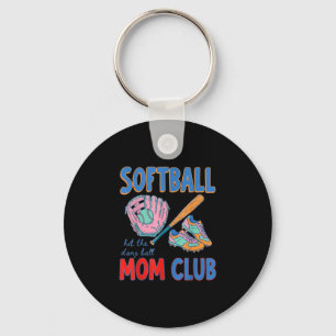 Softball mum club hit the dang ball key ring