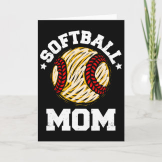 Softball Mum Distressed Vintage Funny Mum Game Day Card