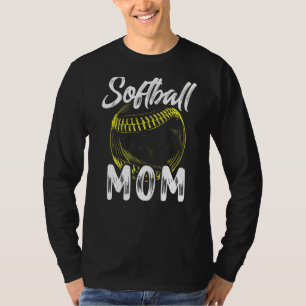 Softball Mum For Women Family Matching Players Mot T-Shirt