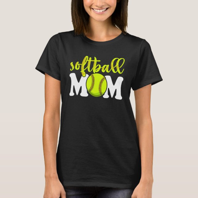 Softball Mum For Women Mothers Day V Neck T-Shirt (Front)