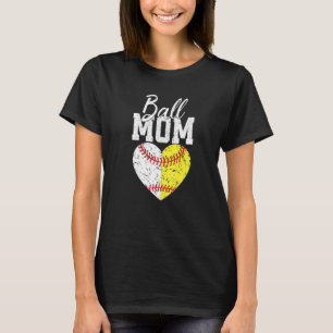 Softball Mum For Women Pitcher Catcher Mother's D T-Shirt