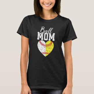 Softball Mum For Women Pitcher Catcher Mother's D T-Shirt