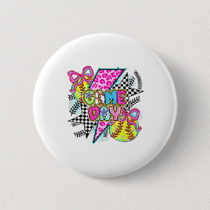Softball Mum Funny Baseball Mum Mothers Day  6 Cm Round Badge