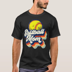 Softball Mum Funny Baseball Mummy Mother Lover Ret T-Shirt