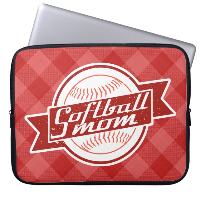 Softball Mum Laptop Cover (Front)
