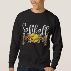 Softball Mum Leopard Baseball Mum Mother's Day Sweatshirt