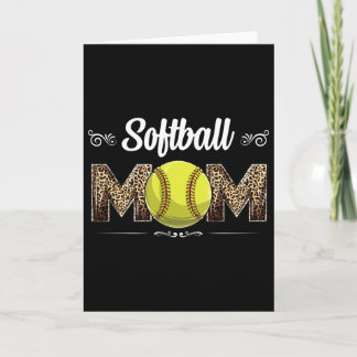 Softball Mum Leopard Funny Ball Mum Mother's Day M Card