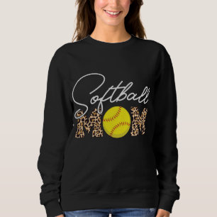Softball Mum Leopard Print Sweatshirt