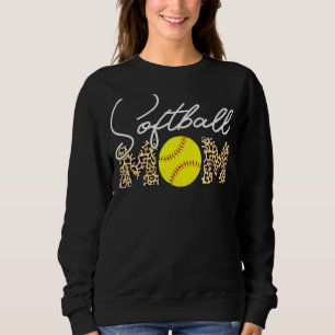 Softball Mum Leopard Print Sweatshirt