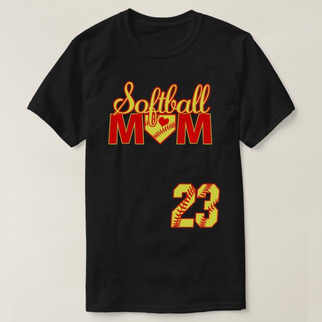 Softball Mum Mother's Day #23 Fastpitch Jersey Num T-Shirt (Design Front)