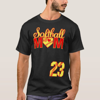 Softball Mum Mother's Day #23 Fastpitch Jersey Num T-Shirt