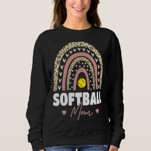 Softball Mum Mother's Day Tee Leopard Rainbow Soft