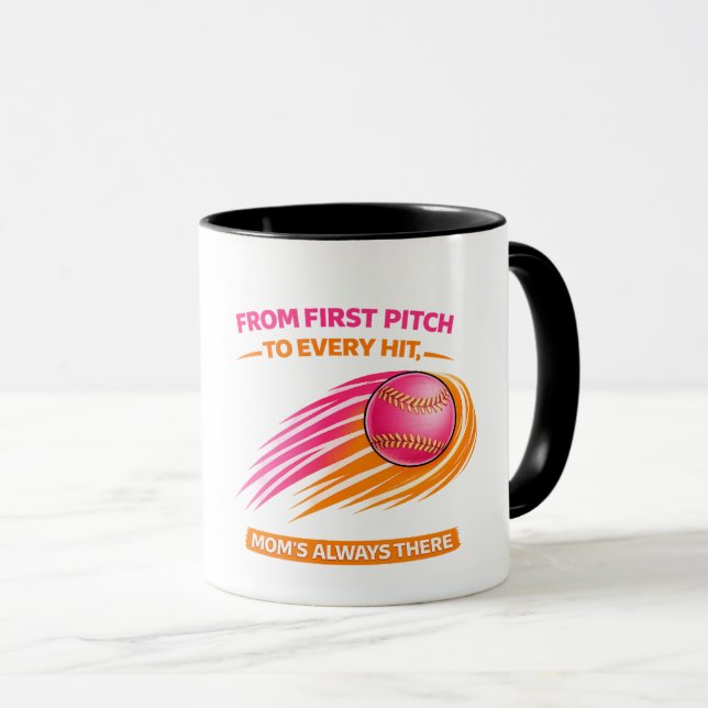Softball Mum Mug – From First Pitch to Every Hit M (Front Right)