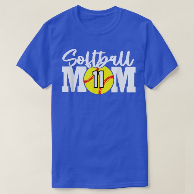 Softball Mum Number 11  T-Shirt (Design Front)