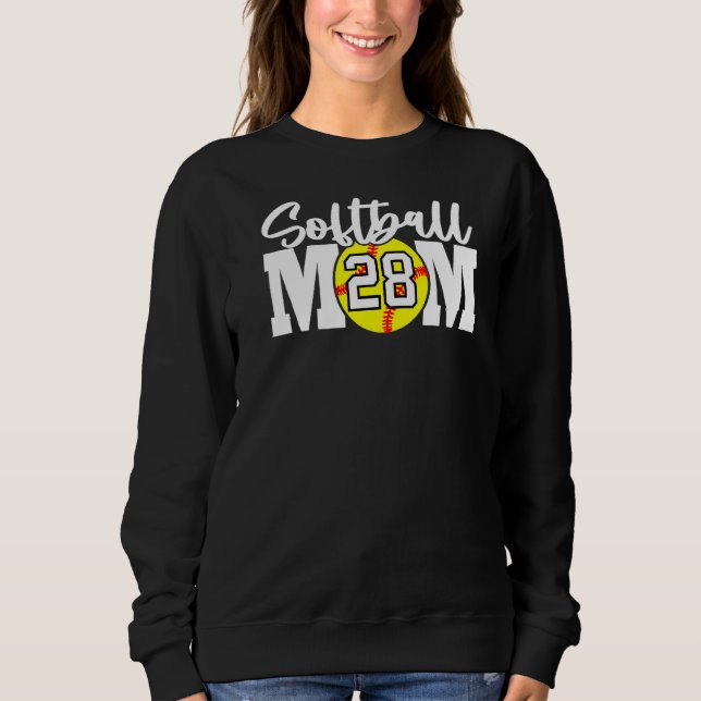 Softball Mum Number 28 Sweatshirt (Front)