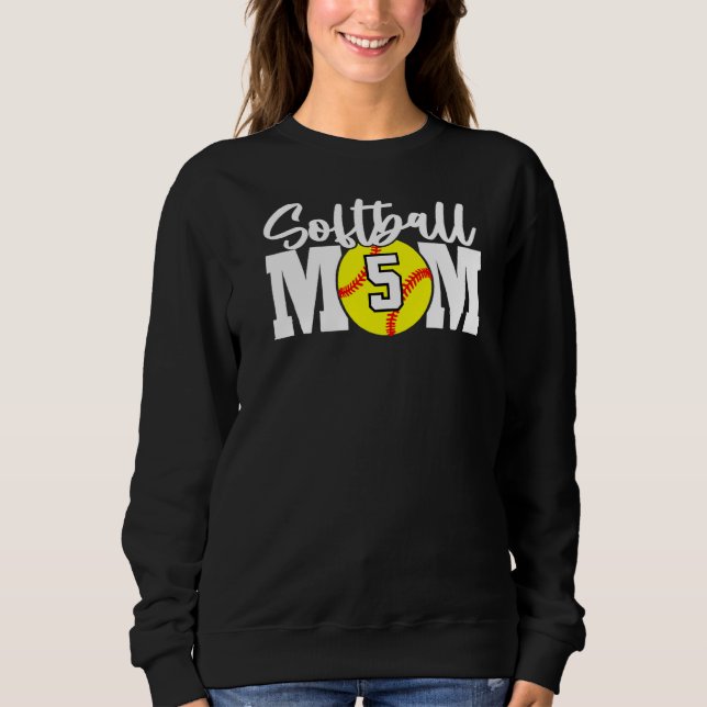 Softball Mum Number 5  Sweatshirt (Front)