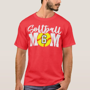 Softball Mum Number 6 T-Shirt