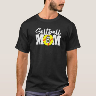 Softball Mum Number 6 T-Shirt