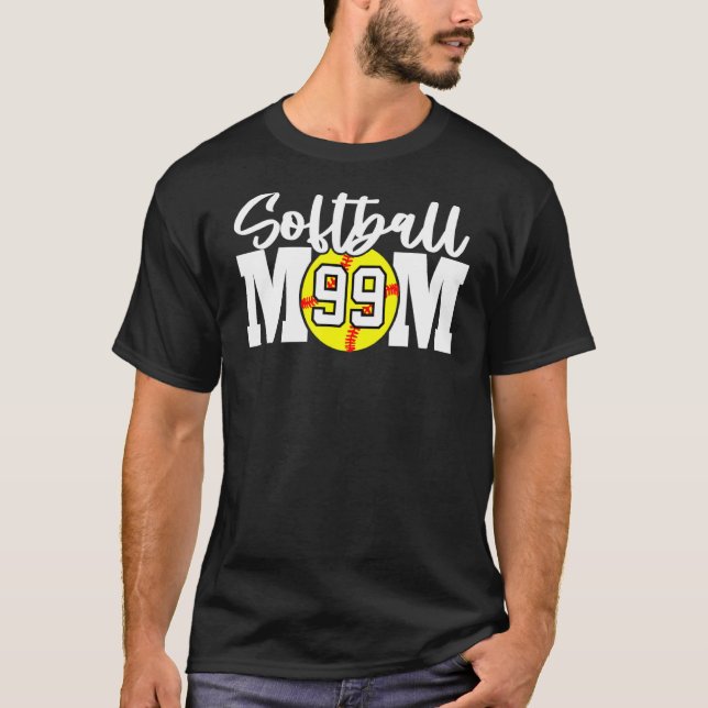 Softball Mum Number 99 T-Shirt (Front)