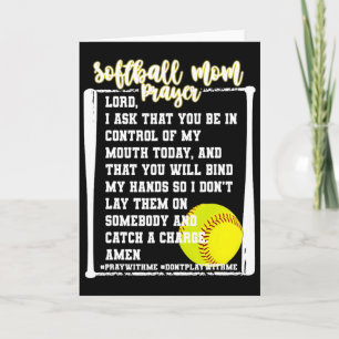 Softball Mum Prayer Game Day Baseball Christian Re Card
