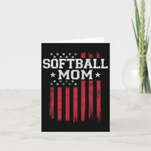 Softball Mum Proud American Flag Usa Patriot Patri Card