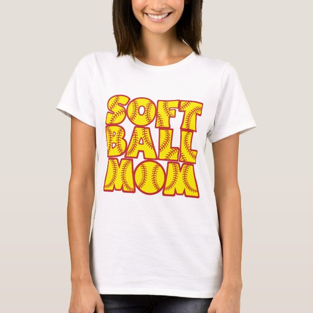 Softball Mum, red&yellow T-Shirt (Front)