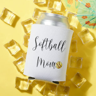 Softball Mum Script Custom Number Can Cooler