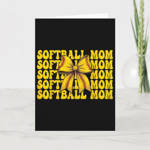 Softball Mum Softball Mama Mother's Day Coquette B Card