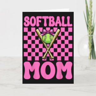 Softball Mum Softball Mama Mother's Day Pink Coque Card