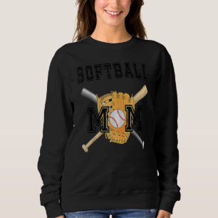 Softball Mum Sports Font Graphic Softball Mother's Sweatshirt