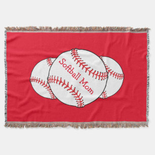 Softball Mum Throw Blanket