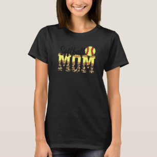 Softball Mum Woman Ball Mum Cute Letter T-Shirt
